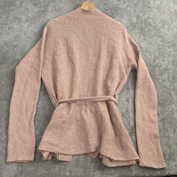 ATM Cardigan Womens Medium Blush Belted Long Sleeves Sweater Wool Cashmere Blend - Picture 9 of 11